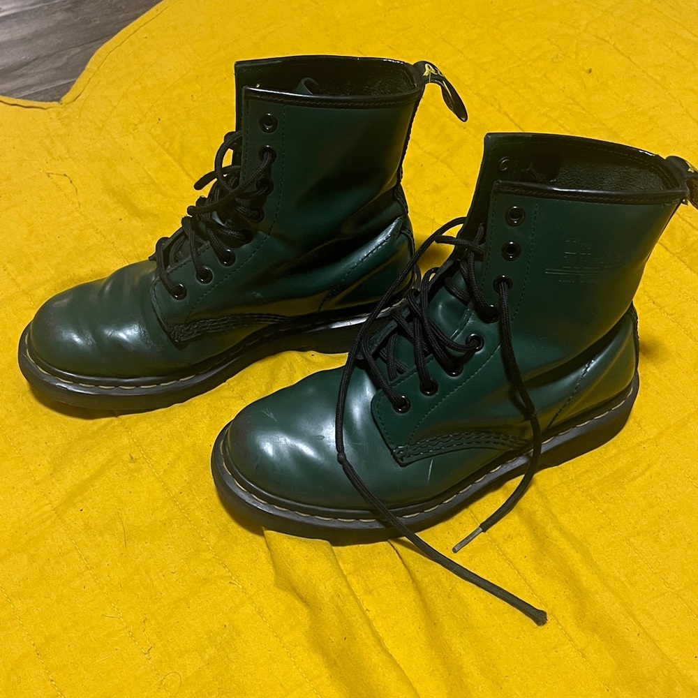 Doc Martin OG worn in vintage green boots